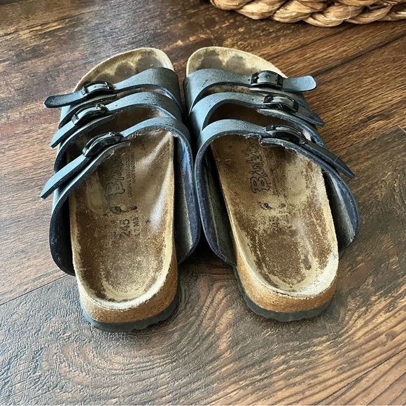 Birkenstock Florida Birko-Flor 3 Strap Blue 245 L-7 Sandal - Picture 3 of 5